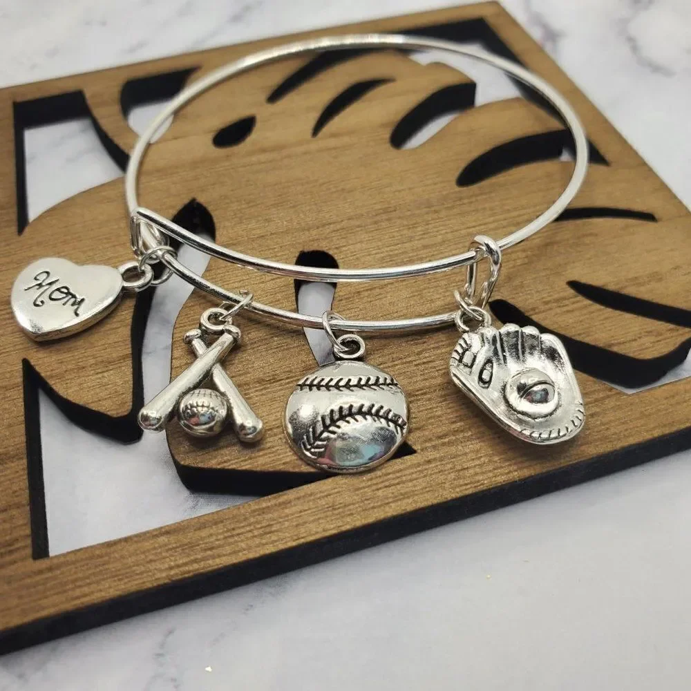 Baseball Mom Expandable Charm Bracelet